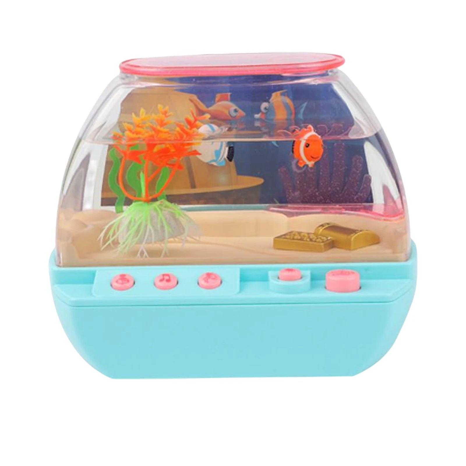 Toy Aquarium Electrified with Light with Music Mini with Moving Fish