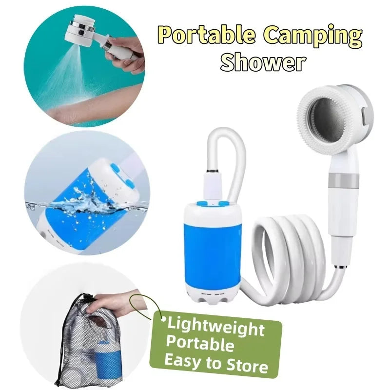 Rechargeable Portable Outdoor Shower Handheld Compact Water Sprayer for Car Wash Flower Watering and Bathing Camping Hiking
