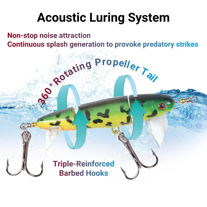 Top Water 3-Section Fishing Lures Sea Bass Crankbaits Minnow Whopper Freshwater Saltwater Floating Lure for Catfish Pike Teaser