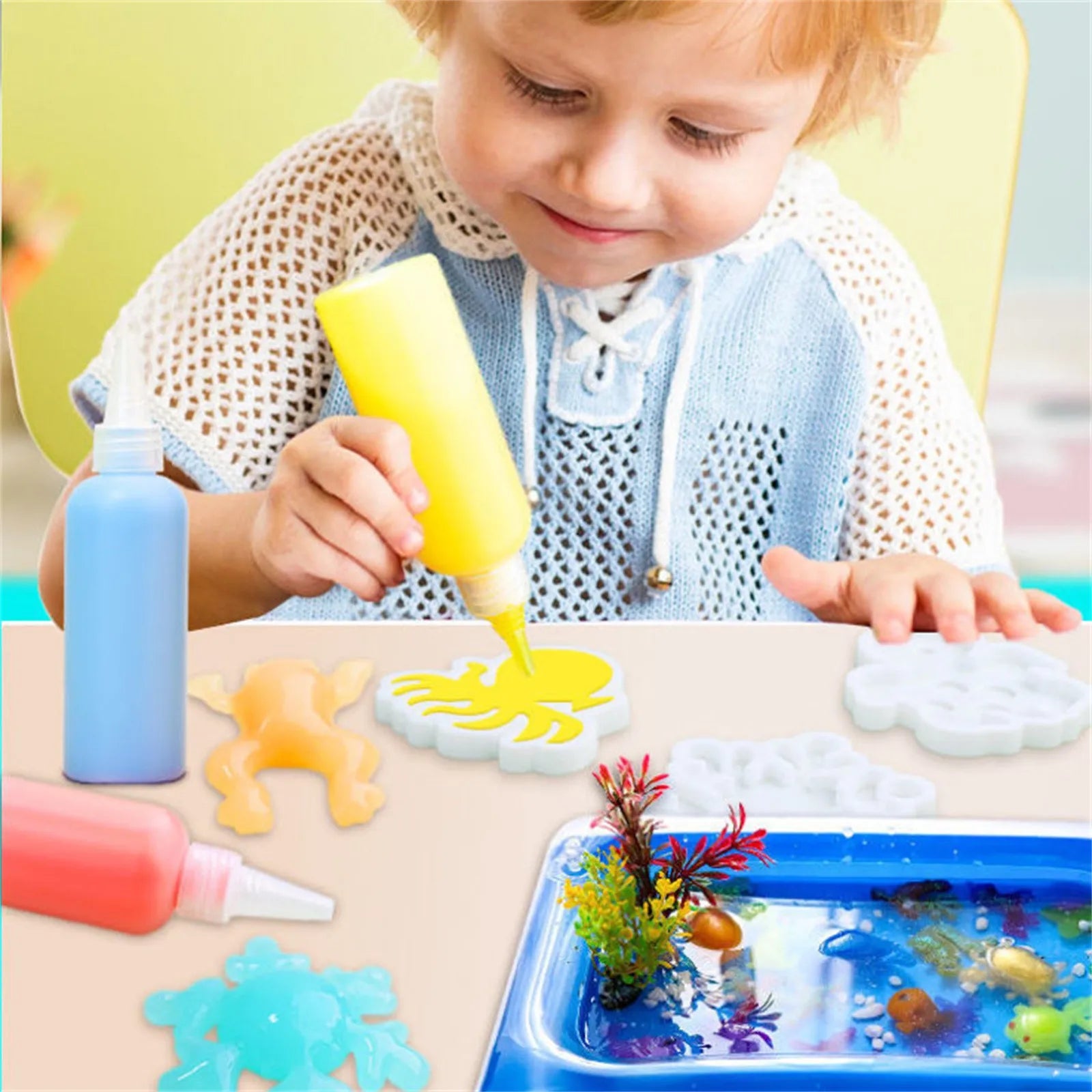 Diy Water Elf Ocean Mold For Kids 3d Handmade Kits Aqua Fairy Gel Toy Set Handicrafts Educational Toys Children Gift