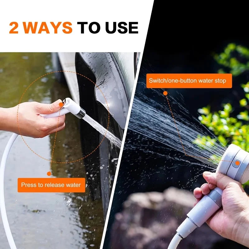 Rechargeable Portable Outdoor Shower Handheld Compact Water Sprayer for Car Wash Flower Watering and Bathing Camping Hiking