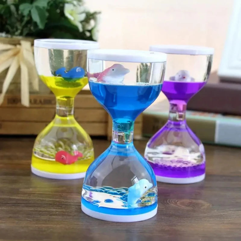 Liquid Hourglass Sand Timer Relief Stress Lovely Satisfying Sensory Oil Drop Timer Oil Hourglass Christmas Gifts Hour Glass