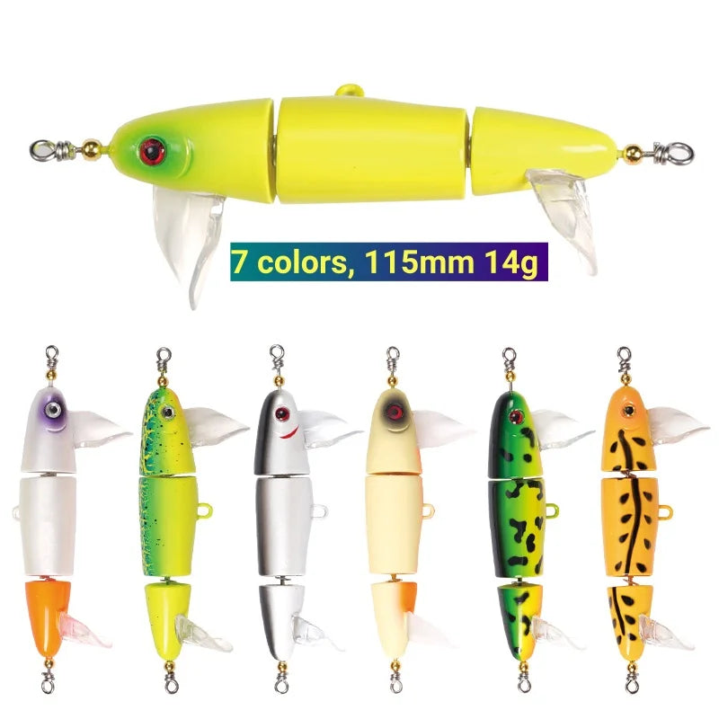 Top Water 3-Section Fishing Lures Sea Bass Crankbaits Minnow Whopper Freshwater Saltwater Floating Lure for Catfish Pike Teaser