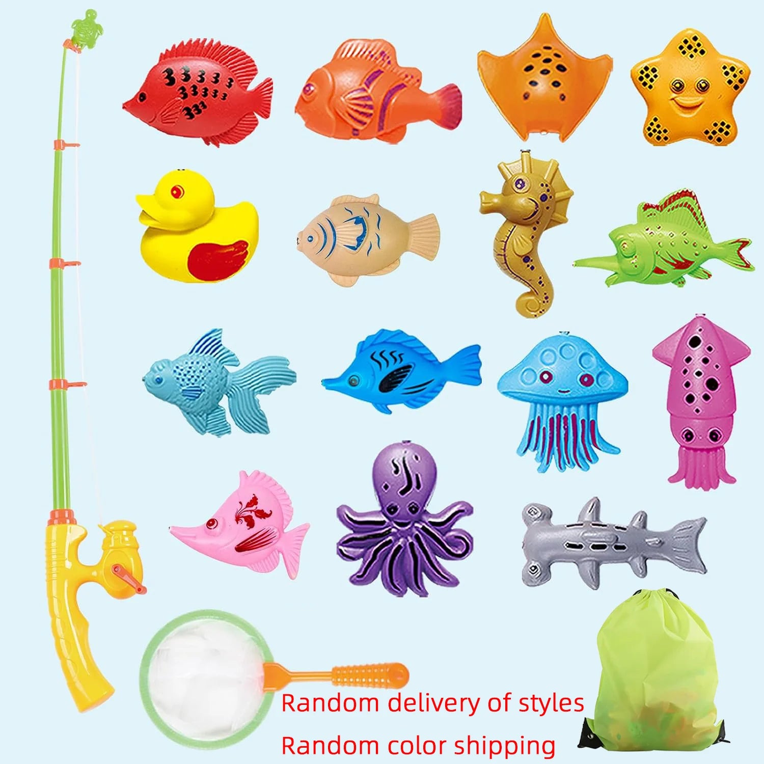 Children Bathtub Fishing Toy Swimming Bathing Pool Water Floating Fish Toy Parent-child Interactive Toys Game Children Toys new