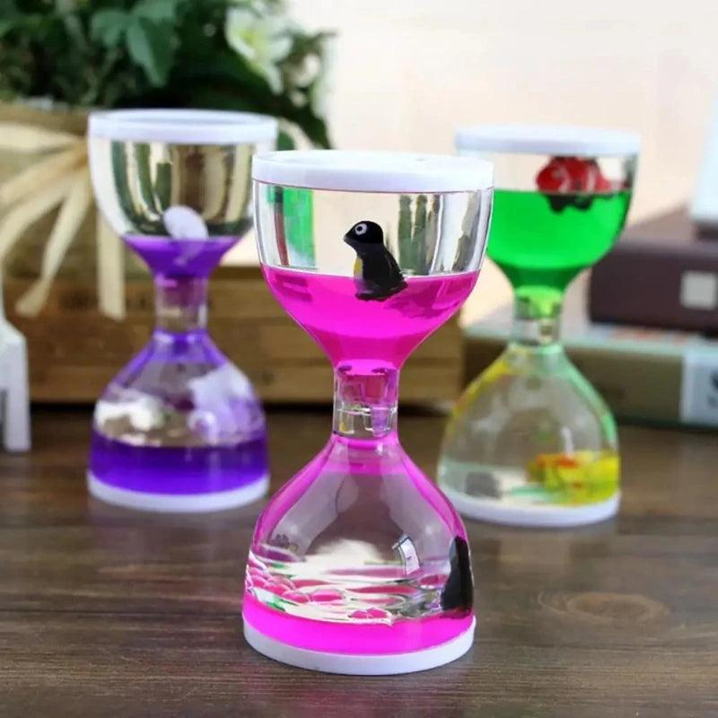 Liquid Hourglass Sand Timer Relief Stress Lovely Satisfying Sensory Oil Drop Timer Oil Hourglass Christmas Gifts Hour Glass